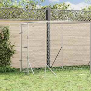 Zunanji pasji boks srebrn 2x10x2 m pocinkano jeklo