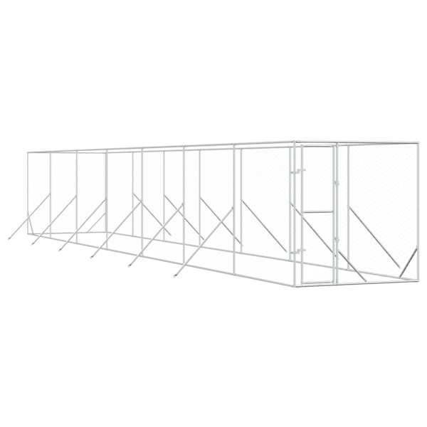 vidaXL &otilde;ue koeraaedik, h&otilde;bedane, 2x14x2 m, tsingitud teras