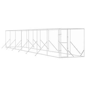 Venkovní psí kotec stříbrný 2 x 14 x 2 m pozinkovaná ocel - obrázek 2