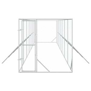Venkovní psí kotec stříbrný 2 x 14 x 2 m pozinkovaná ocel - obrázek 4