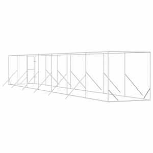 Venkovní psí kotec stříbrný 2 x 14 x 2 m pozinkovaná ocel - obrázek 6