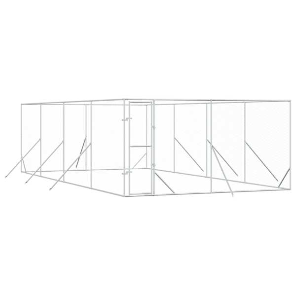 vidaXL &otilde;ue koeraaedik, h&otilde;bedane, 4x8x2 m, tsingitud teras