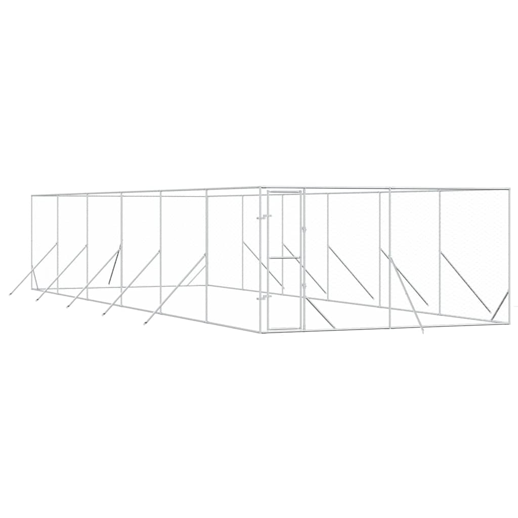 vidaXL Venkovní psí kotec stříbrný 4 x 12 x 2 m pozinkovaná ocel