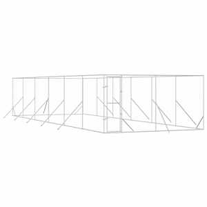 Venkovní psí kotec stříbrný 4 x 12 x 2 m pozinkovaná ocel - obrázek 2