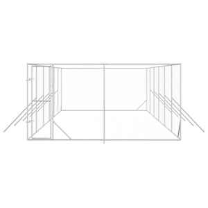 Venkovní psí kotec stříbrný 4 x 12 x 2 m pozinkovaná ocel - obrázek 4