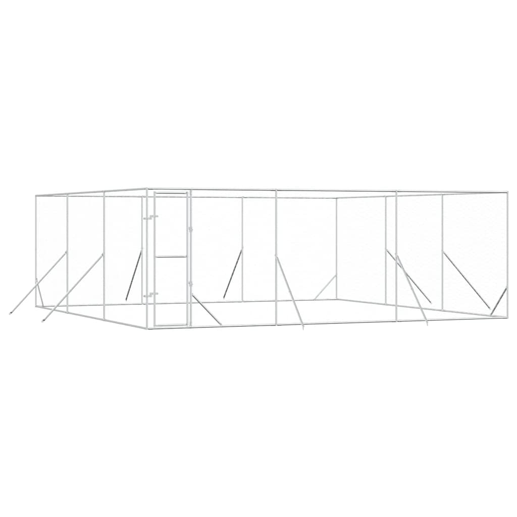 vidaXL Venkovní psí kotec stříbrný 6 x 6 x 2 m pozinkovaná ocel