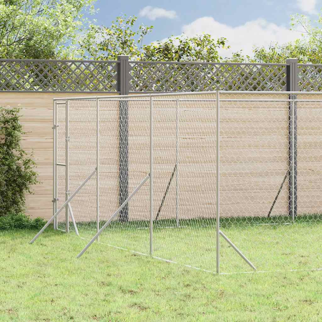 vidaXL Outdoor-Hundezwinger Silbern 6x10x2 m Verzinkter Stahl