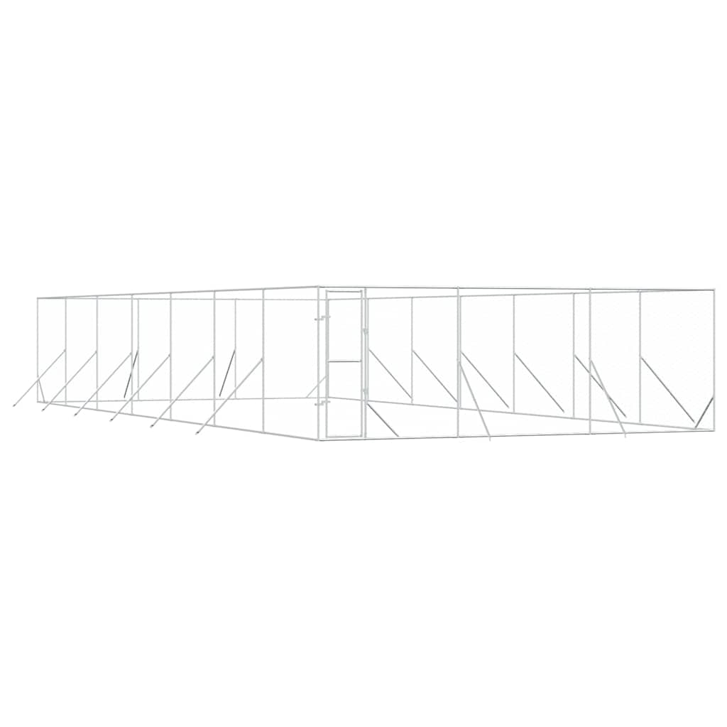 vidaXL Venkovní psí kotec stříbrný 6 x 14 x 2 m pozinkovaná ocel