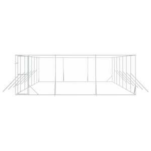 Venkovní psí kotec stříbrný 6 x 14 x 2 m pozinkovaná ocel - obrázek 5