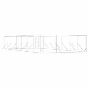 Venkovní psí kotec stříbrný 6 x 14 x 2 m pozinkovaná ocel - obrázek 7