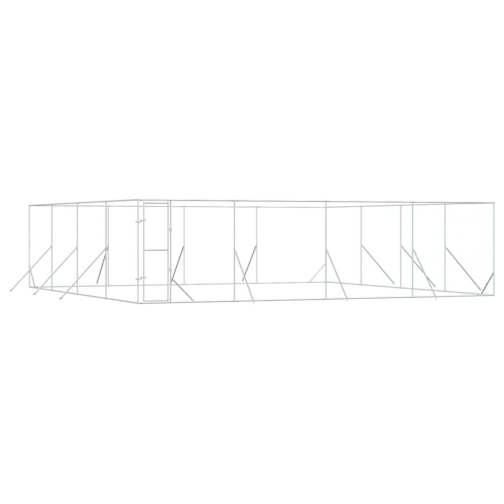 vidaXL Venkovní psí kotec stříbrný 8 x 8 x 2 m pozinkovaná ocel