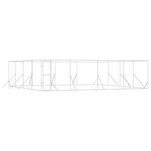 Venkovní psí kotec stříbrný 8 x 8 x 2 m pozinkovaná ocel - obrázek 2