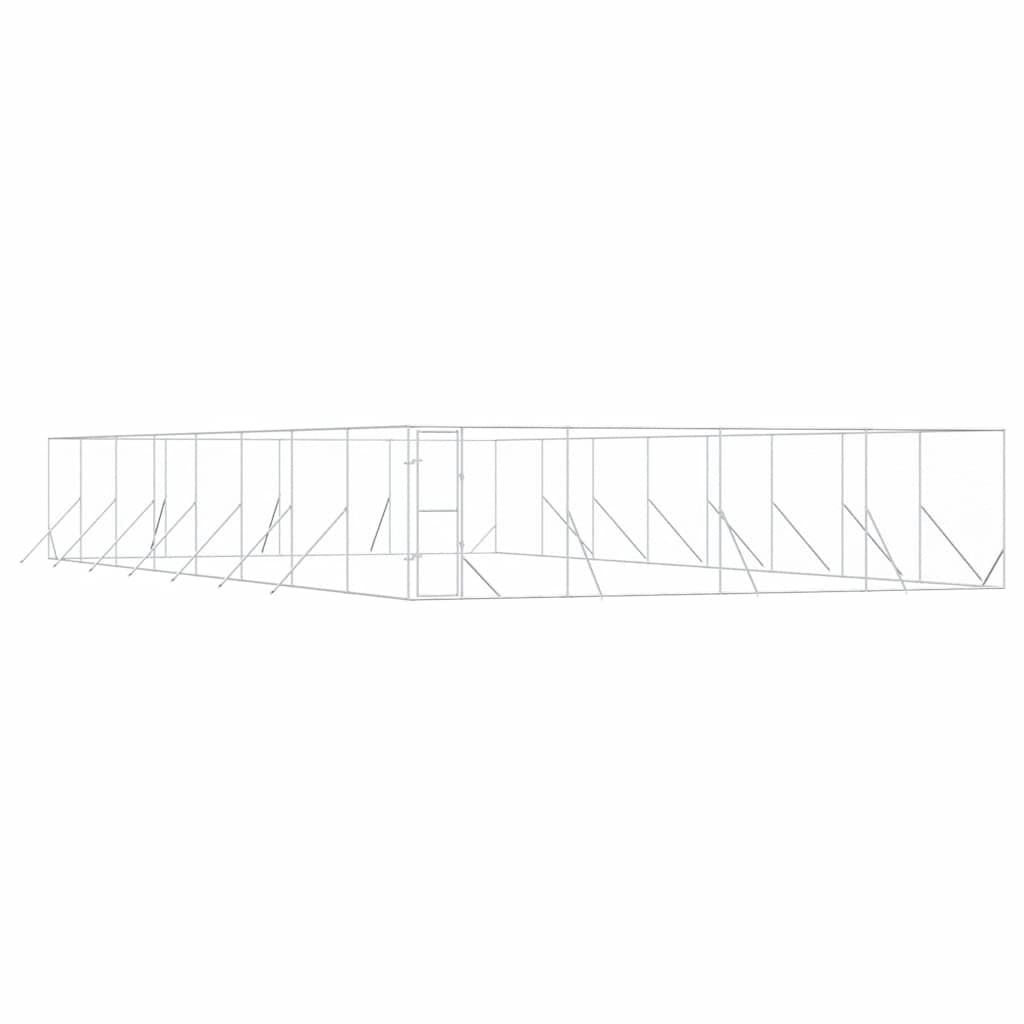 vidaXL Venkovní psí kotec stříbrný 8 x 16 x 2 m pozinkovaná ocel