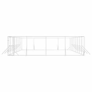 Venkovní psí kotec stříbrný 8 x 16 x 2 m pozinkovaná ocel - obrázek 5