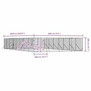 Venkovní psí kotec stříbrný 8 x 16 x 2 m pozinkovaná ocel - obrázek 9