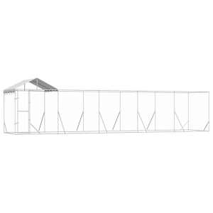 Venkovní psí kotec se střechou stříbrný 10 x 2 x 2,5 m ocel - obrázek 2