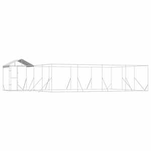 Venkovní psí kotec se střechou stříbrný 10 x 6 x 2,5 m ocel - obrázek 2