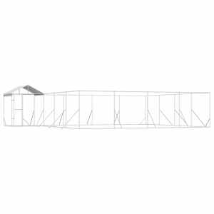 Venkovní psí kotec se střechou stříbrný 10 x 8 x 2,5 m ocel - obrázek 2