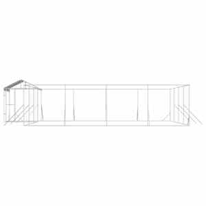 Venkovní psí kotec se střechou stříbrný 10 x 8 x 2,5 m ocel - obrázek 5