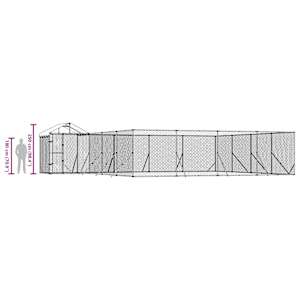 Venkovní psí kotec se střechou stříbrný 10 x 8 x 2,5 m ocel - obrázek 10