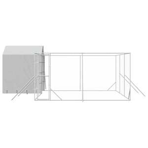 Venkovní psí kotec se střechou stříbrný 6 x 6 x 2,5 m ocel - obrázek 4