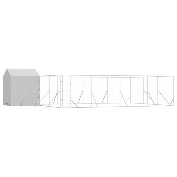 vidaXL katusega koeraaedik, h&otilde;bedane, 10x6x2,5 m, tsingitud teras
