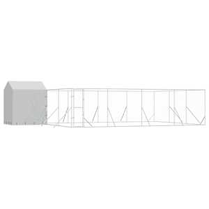 Venkovní psí kotec se střechou stříbrný 10 x 6 x 2,5 m ocel - obrázek 2
