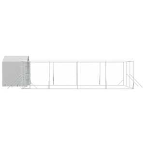Venkovní psí kotec se střechou stříbrný 10 x 6 x 2,5 m ocel - obrázek 4