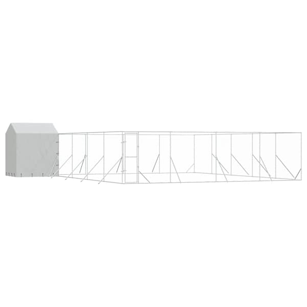 vidaXL katusega koeraaedik, h&otilde;bedane, 10x10x2,5 m, tsingitud teras