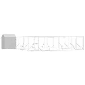 Venkovní psí kotec se střechou stříbrný 10 x 10 x 2,5 m ocel - obrázek 2