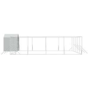 Venkovní psí kotec se střechou stříbrný 10 x 10 x 2,5 m ocel - obrázek 4