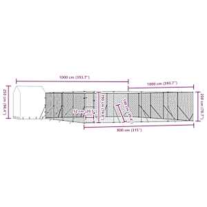 Venkovní psí kotec se střechou stříbrný 10 x 10 x 2,5 m ocel - obrázek 9