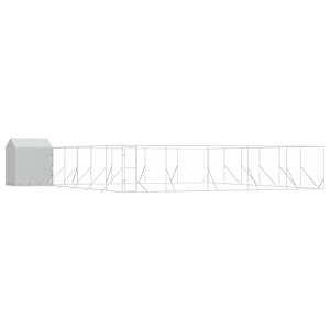 Venkovní psí kotec se střechou stříbrný 12 x 12 x 2,5 m ocel - obrázek 2