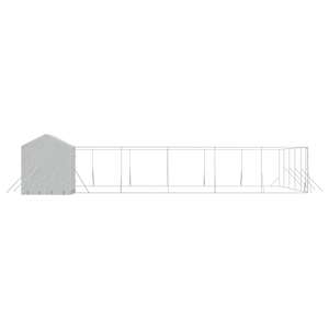 Venkovní psí kotec se střechou stříbrný 12 x 12 x 2,5 m ocel - obrázek 5