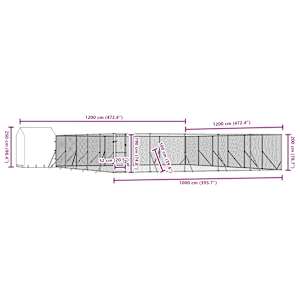 Venkovní psí kotec se střechou stříbrný 12 x 12 x 2,5 m ocel - obrázek 9