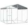 vidaXL katusega koeraaedik, h&otilde;bedane, 3x3x2,5 m, tsingitud teras