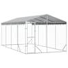 vidaXL katusega koeraaedik, h&otilde;bedane, 3x6x2,5 m, tsingitud teras