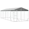 vidaXL katusega koeraaedik, h&otilde;bedane, 3x9x2,5 m, tsingitud teras