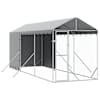 vidaXL katusega koeraaedik, h&otilde;bedane, 2x6x2,5 m, tsingitud teras