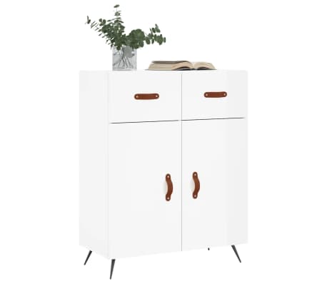 vidaXL Dulap, alb extralucios, 69,5x34x90 cm, lemn compozit