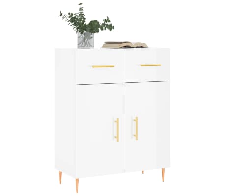 vidaXL Sideboard High Gloss White 69.5x34x90 cm Engineered Wood