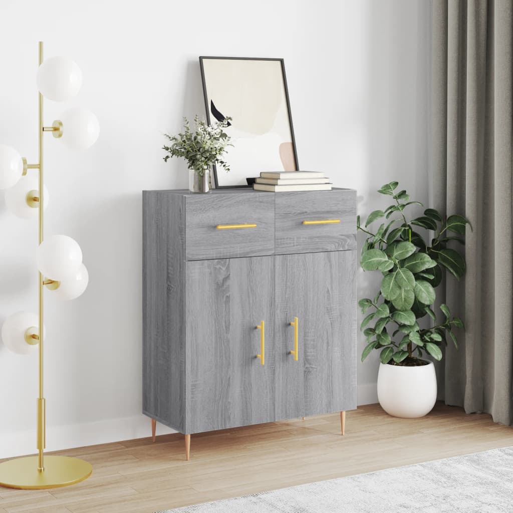 vidaXL Sideboard Grau Sonoma 69,5x34x90 cm Holzwerkstoff