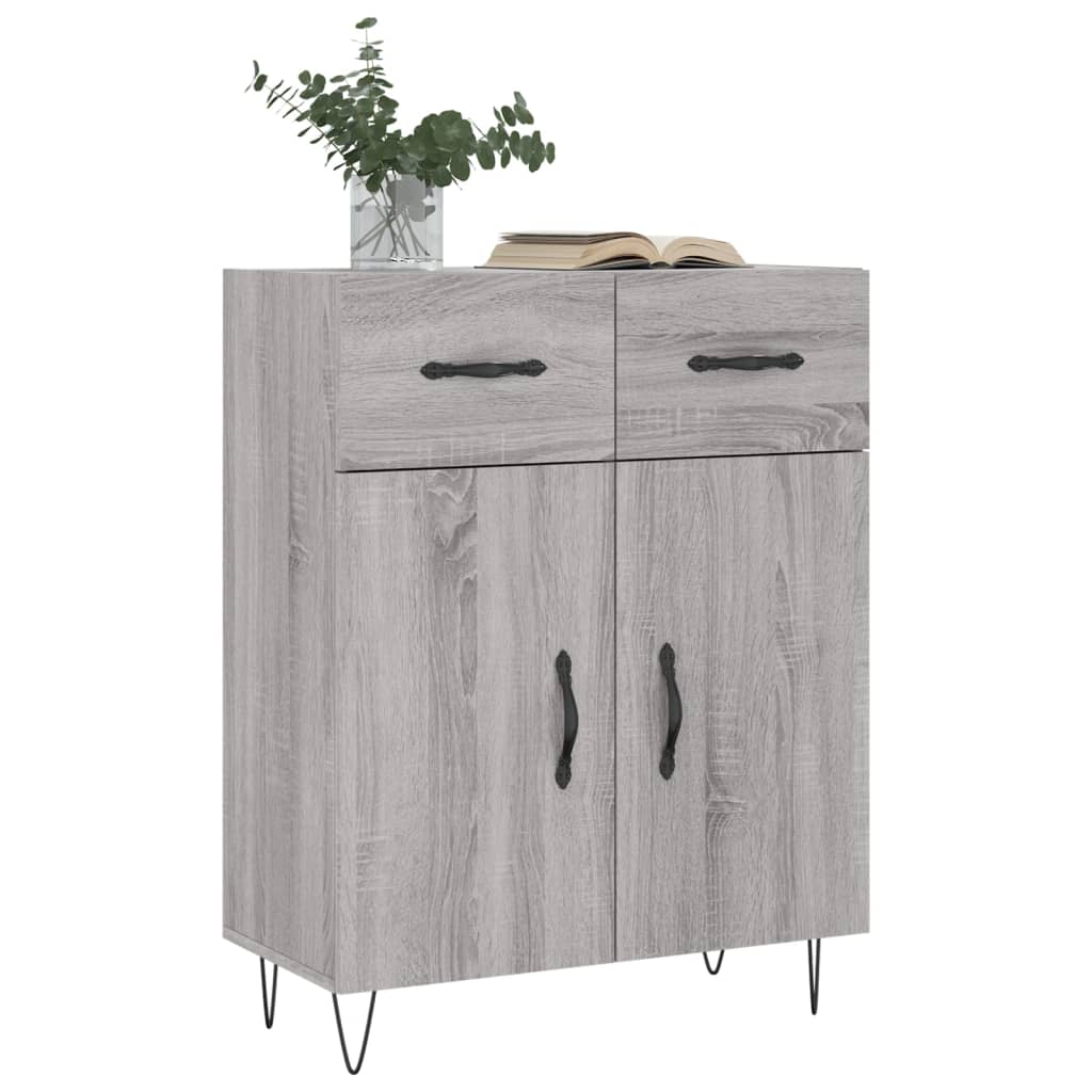 vidaXL Dressoir 69,5x34x90 cm bewerkt hout grijs sonoma eikenkleurig afbeelding