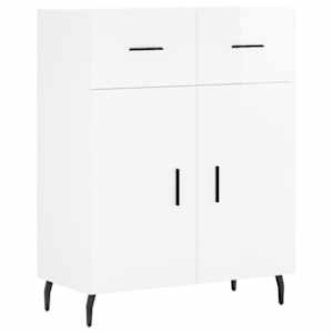 Příborník bílý s vysokým leskem 69,5x34x90 cm kompozitní dřevo - obrázek 2