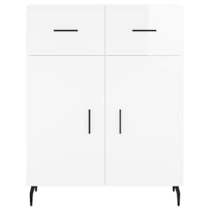 Příborník bílý s vysokým leskem 69,5x34x90 cm kompozitní dřevo - obrázek 6