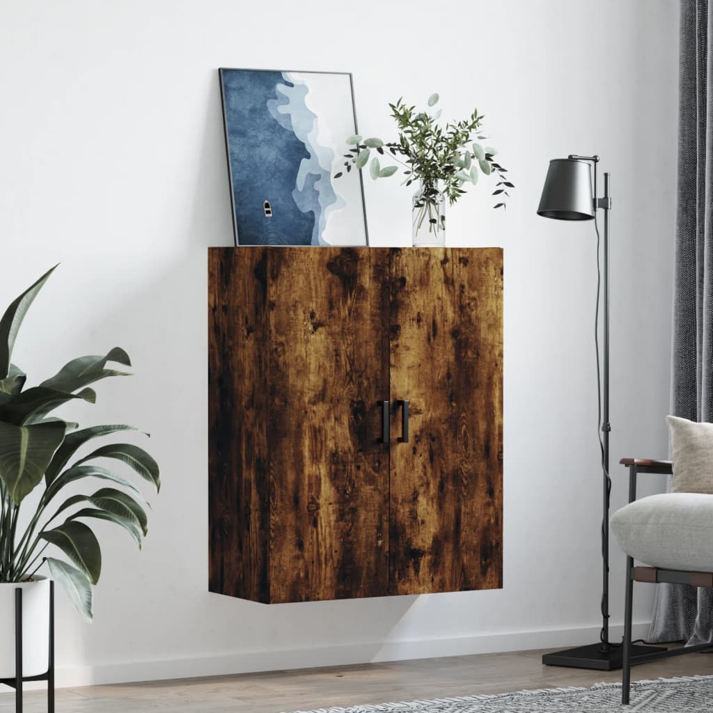 vidaXL Armoire murale chêne fumé 69,5x34x90 cm