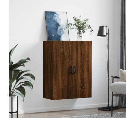 vidaXL Стенен шкаф кафяв дъб 69,5x34x90 см