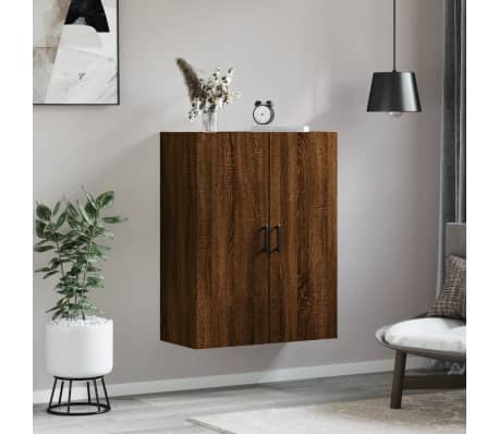 vidaXL Wall Mounted Cabinet Brown Oak 69.5x34x90 cm