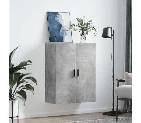 vidaXL Sein&auml;kiinnitett&auml;v&auml; kaappi betoninharmaa 69,5x34x90 cm