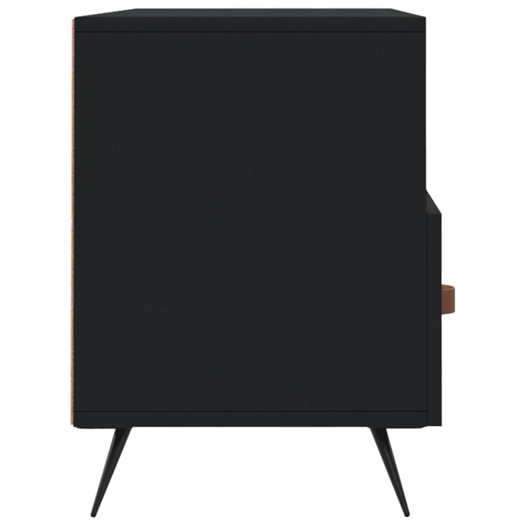 Fekete szerelt fa TV-szekrény 102 x 36 x 50 cm 